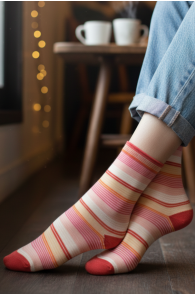 Pierre Mantoux SUZY roosad triibulised sokid | Sokisahtel