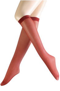 Pierre Mantoux VERTIGO red glittery knee-highs | Sokisahtel