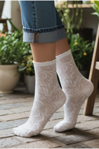 Pierre Mantoux ZINNIA white sheer socks | Sokisahtel