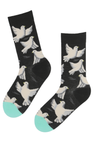 PIGEON cotton socks with white doves for men | Sokisahtel