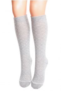 PILLE grey cotton knee highs for children | Sokisahtel