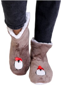 PINGU brown soft slippers | Sokisahtel