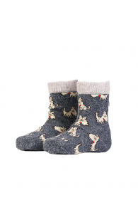 PLUUTO angora wool socks with dogs for babies | Sokisahtel