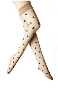 Женские чулки телесного цвета с узором в горошек POLKA 20DEN