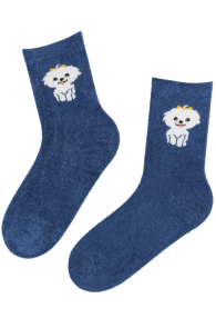 PONS blue warm socks with a dog | Sokisahtel