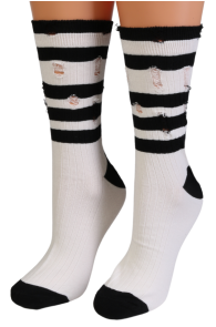 POSITANO striped torn socks | Sokisahtel