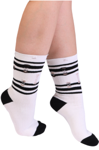 POSITANO white striped torn socks | Sokisahtel