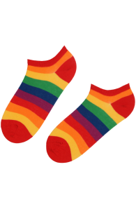 Укороченные хлопковые носки ярких радужных цветов с полосатым узором PRIDE | Sokisahtel