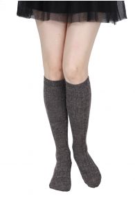 Alpaca wool brown knee-highs ALPAKA | Sokisahtel