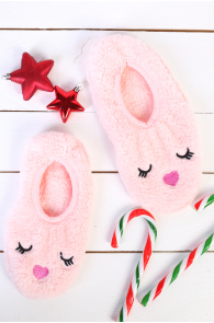 Теплые и мягкие носки-тапочки светло-розового цвета для женщин PUFFY | Sokisahtel