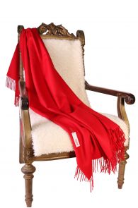 Bright red alpaca wool plaid | Sokisahtel