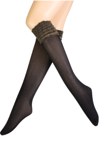 CIRCUS black knee-highs witha golden edge | Sokisahtel