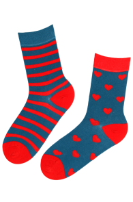 Разнопарные носки красно-синего цвета из вискозы на День друга PURE LOVE | Sokisahtel