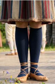 KRISS dark blue cottony knee highs | Sokisahtel