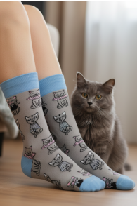 READY cotton socks with cats | Sokisahtel