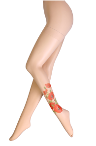 RED POPPY beige 20DEN print tights | Sokisahtel