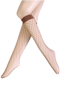 RETE GRANDI beige fishnet knee-highs | Sokisahtel