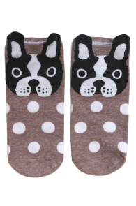 REX bulldog polka dot low-cut socks