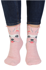 REX pink socks for a dog lover | Sokisahtel
