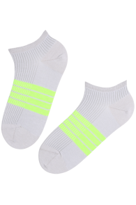 RICCO grey low-cut neon striped socks | Sokisahtel