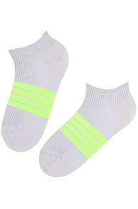 RICCO grey low-cut neon striped socks 