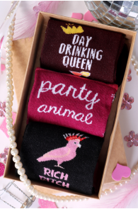 RICH BITCH gift box with 3 pairs of socks | Sokisahtel