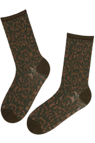 RIINU tumerohelised leopardimustriga villased sokid