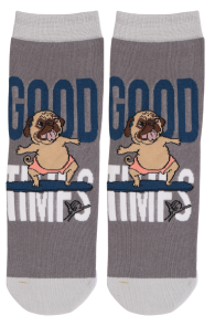 ROBIN grey cotton socks with a dog | Sokisahtel