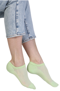 Хлопковые укороченные (спортивные) носки зелёного цвета RONJA | Sokisahtel
