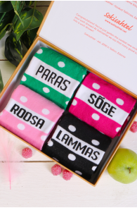 ROOSA LAMMAS gift box with four pairs of socks | Sokisahtel