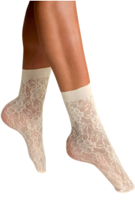 ROSA STILE creamy white sheer socks 