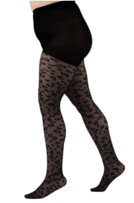 ROYAL plus size black leopard pattern tights | Sokisahtel