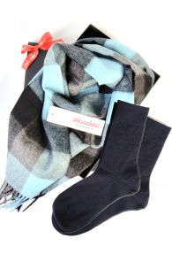 Alpaca wool scarf and ROGER socks gift box for men | Sokisahtel