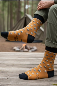 SÄÄSEMAGNET kollased sõnumiga puuvillased sokid | Sokisahtel