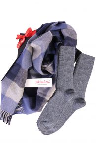 Подарочный комплект из шерстяных носков и шарфа из шерсти альпака для мужчин ALPACA | Sokisahtel