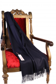 Alpaca wool dark blue plaid