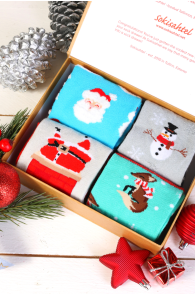 SANTA Christmas gift box with 4 pairs of socks | Sokisahtel