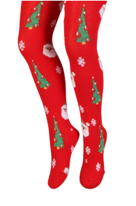 SANTA CLAUS red Christmas tights for kids | Sokisahtel