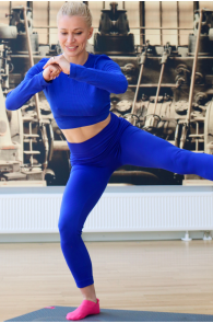 SARA blue microfibre leggings for women | Sokisahtel