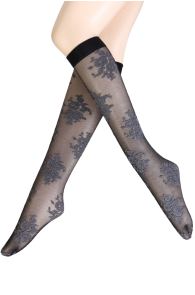 Sarah Borghi DENISE black sheer knee-highs | Sokisahtel