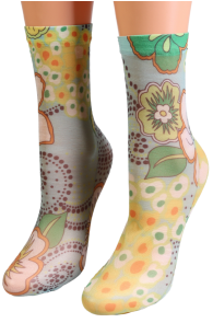 Тонкие фантазийные носки с цветочным печатным рисунком EDDA от Sarah Borghi | Sokisahtel