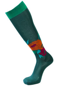 Sarah Borghi FIORE green floral knee-highs | Sokisahtel