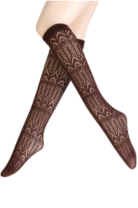 Sarah Borghi GIULIA brown sparkly knee-highs | Sokisahtel