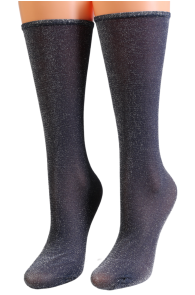 LUCIENNE dark blue sparkly socks | Sokisahtel