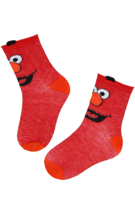 Хлопковые детские носки красного цвета с мультяшным персонажем SASSO | Sokisahtel