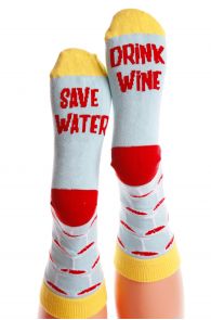 SAVE WATER light blue cotton socks for women | Sokisahtel