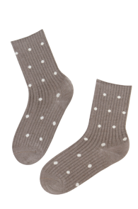 SEATTLE pruunid puuvillased termosokid täppidega-36-40 | Sokisahtel