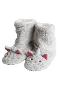 SENNY grey slippers for kids | Sokisahtel