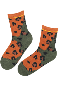 Оригинальные носки оранжевого цвета с анималистическим узором SETT | Sokisahtel