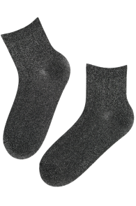 SIGNE black shiny socks | Sokisahtel